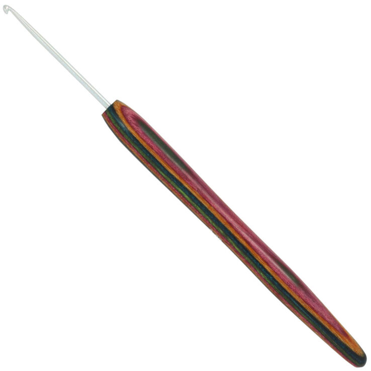 Lana Grossa Haaknaald Aluminium met Houten Greep Designer Hout Color dikte 2,0