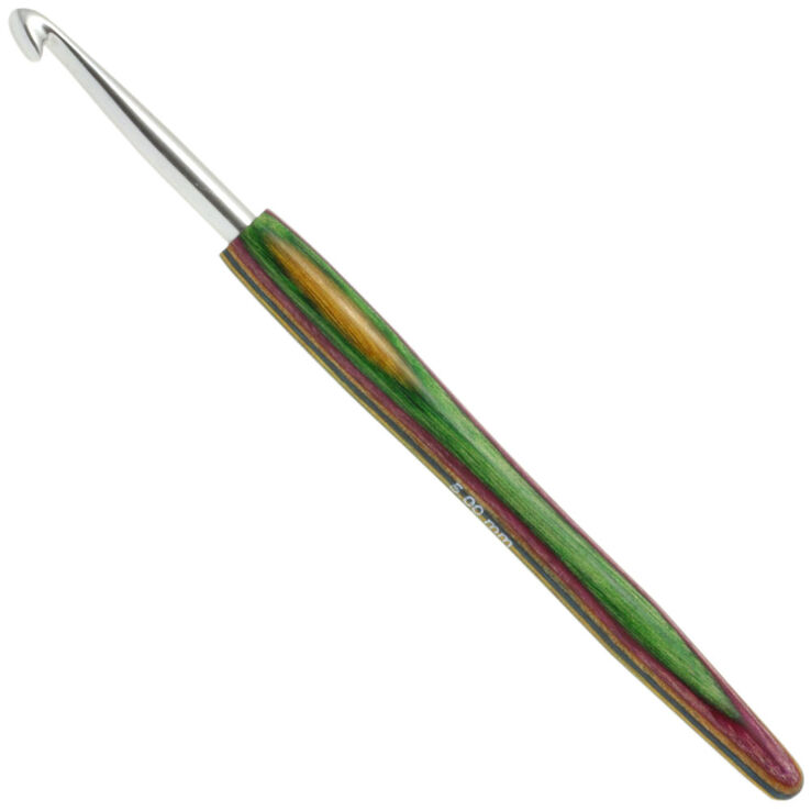 Lana Grossa Haaknaald Aluminium met Houten Greep Designer Hout Color dikte 5,0