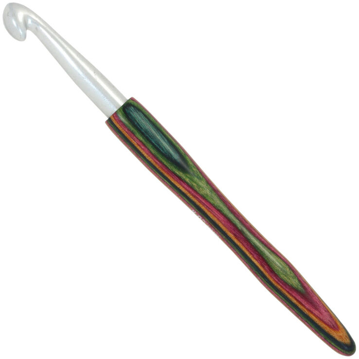 Lana Grossa Haaknaald Aluminium met Houten Greep Designer Hout Color dikte 8,0