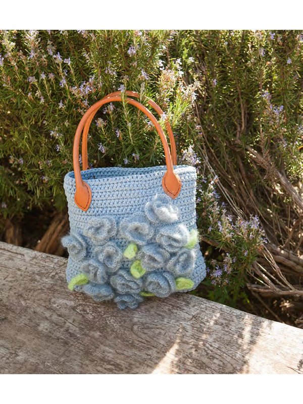 Lana Grossa GEHAAKTE TAS MET BLOEMEN Paradiso/Silkhair