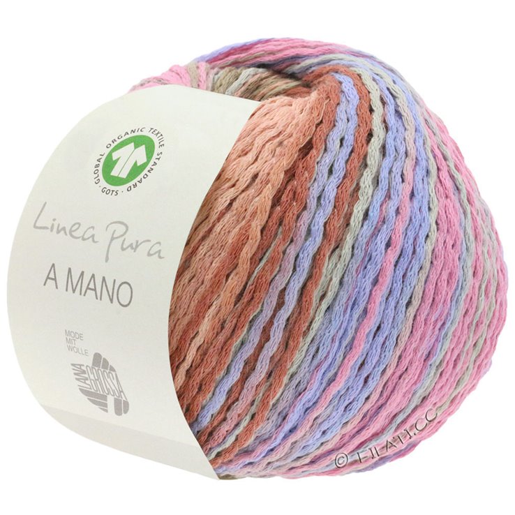 Lana Grossa A MANO (Linea Pura) | 01-grijs groen/sering blauw/terracotta /anjer/zalm
