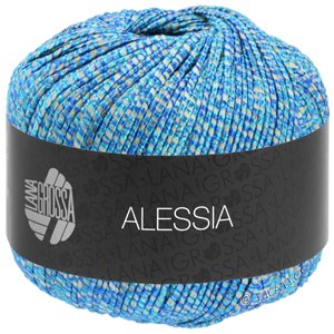 Lana Grossa ALESSIA | 015-blauw/turkoois/zilvergrijs