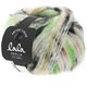 Lana Grossa BRUSHY Uni/Print (lala BERLIN) | 102-ruwe witte/zalm/zwart/gifgroen