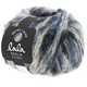 Lana Grossa BRUSHY Uni/Print (lala BERLIN) | 105-ruwe witte/licht blauw/duifblauw/nacht blauw/antraciet