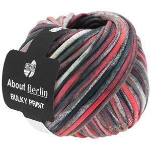 Lana Grossa BULKY Print (ABOUT BERLIN) | 155-wit/fictile rood/donker grijs/rood