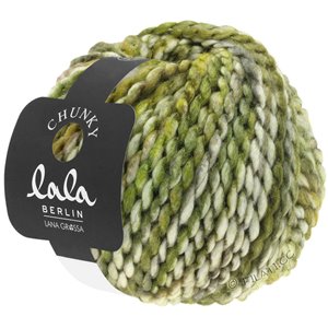 Lana Grossa CHUNKY (lala BERLIN) | 104-licht olijf/donker olijf/geelgroen/ruwe witte/donker grijs