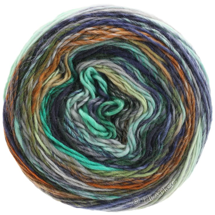 Lana Grossa COLORISSIMO | 01-munt/licht blauw/aubergine/licht grijs/donker grijs/bruin