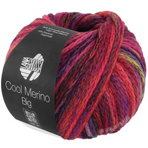 Lana Grossa COOL MERINO Big Color | 401-zwartrood/violet/felroze/foksia/rood/geelgroen
