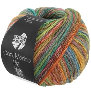 Lana Grossa COOL MERINO Big Color | 404-karamel/jade/petrol/oker/olijf/rose/donker bruin