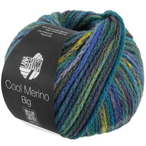 Lana Grossa COOL MERINO Big Color | 407-jade/petrol/turkoois/roze beige/aubergine/geelgroen/royaal/grijs blauw