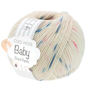 Lana Grossa COOL WOOL Baby Uni/Print 50g | 363-bleekrosa/felroze/licht grijs/blauwgrijs