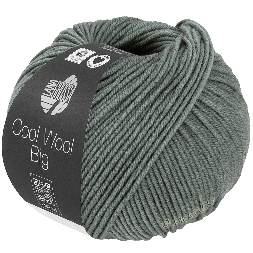Lana Grossa COOL WOOL Big  Uni/Melange | 1040-grijs groen