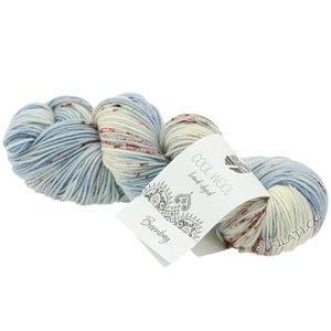 Lana Grossa COOL WOOL  Hand-dyed | 107-ijsblauw/grijs/wit/felroze/donker grijs