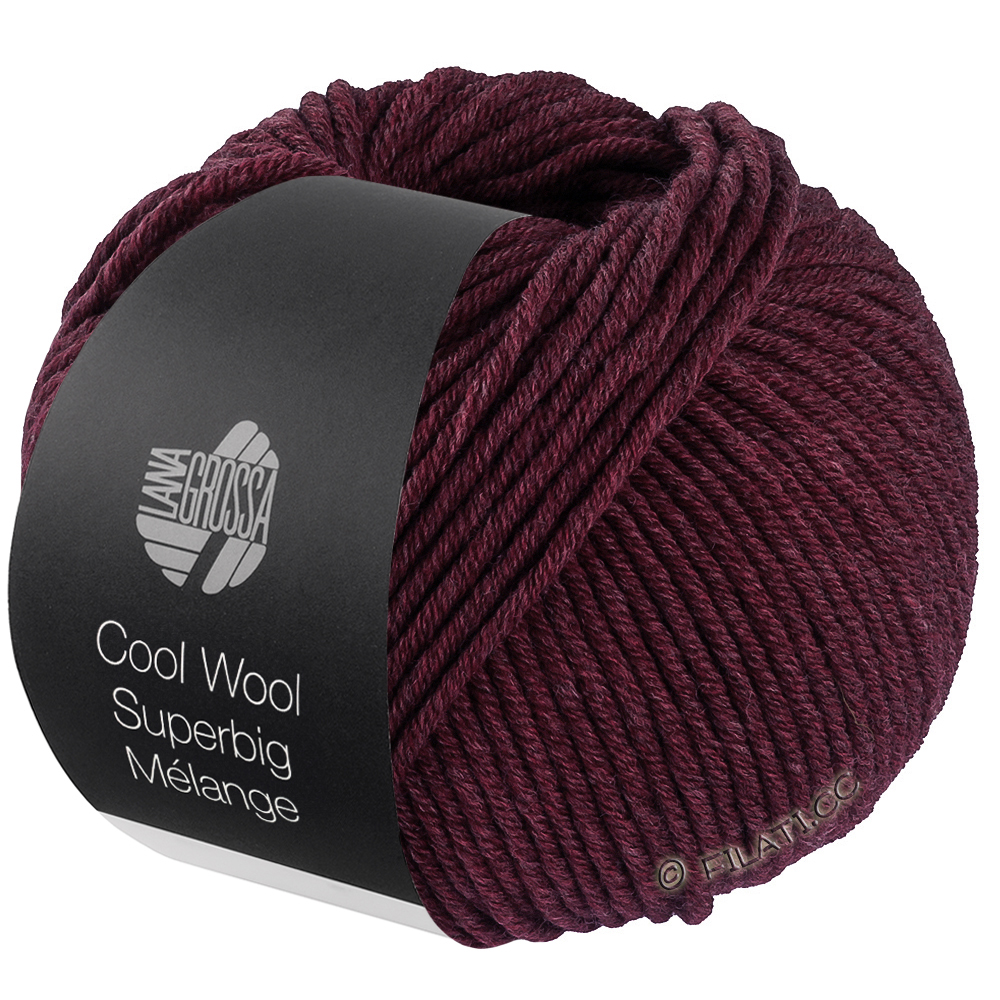 Lana Grossa COOL WOOL Superbig Mélange | 221-zwartrood gemêleerd