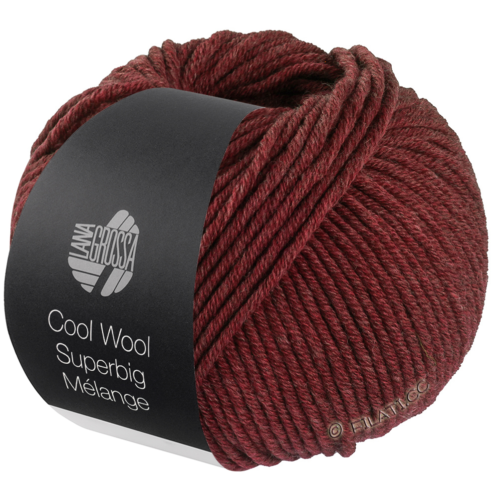 Lana Grossa COOL WOOL Superbig Mélange | 222-wijnrood gemêleerd