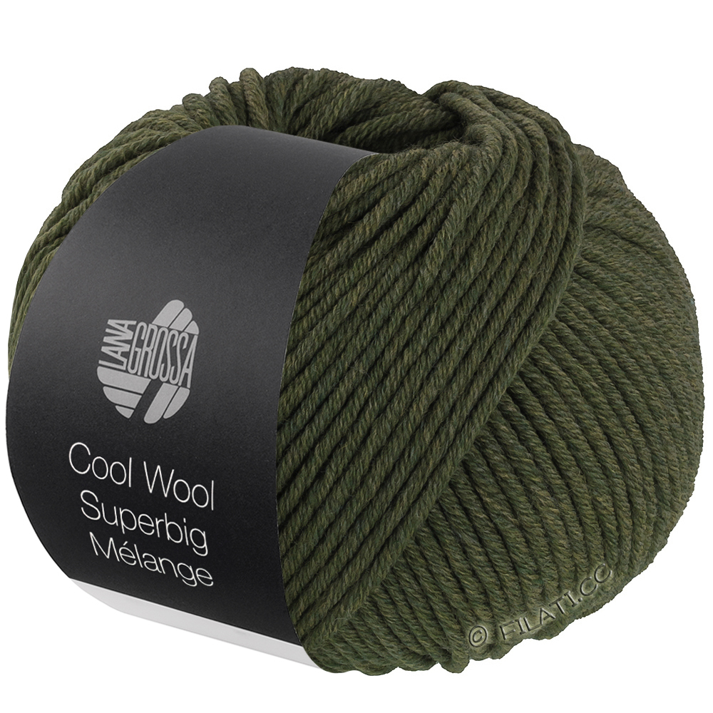 Lana Grossa COOL WOOL Superbig Mélange | 228-loden groen gemêleerd