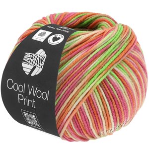 Lana Grossa COOL WOOL  Print | 823-licht groen/anjer roze/oranje/perzik