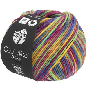 Lana Grossa COOL WOOL  Print | 826-geel/resedagroen/foksia/taupe/blauw/oranje