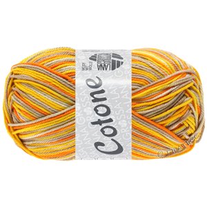 Lana Grossa COTONE  Print/Spray/Mouliné | 337-beige/taupe/dooier geel/oranje