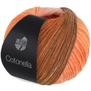 Lana Grossa COTONELLA | 06-abrikoos/zalmoranje/oranje/geelgroen/donker groen/zwartgroen/nootbruin