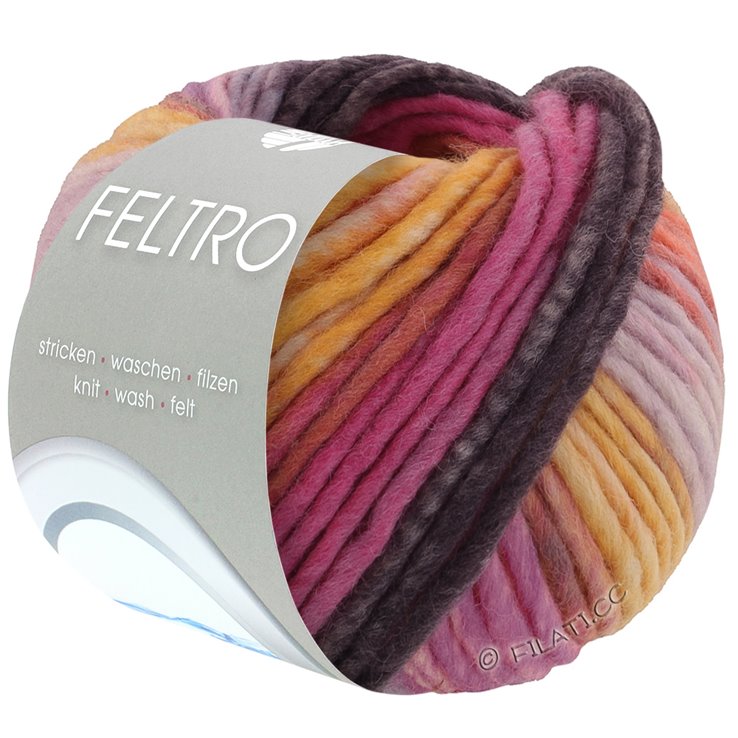 Lana Grossa FELTRO Bosco | 727-mauve/oranje/geel/cyclaam/mokka/grijs paars/felroze
