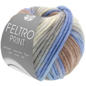 Lana Grossa FELTRO Print | 397-natuur/licht grijs/blauw paars/grijs bruin