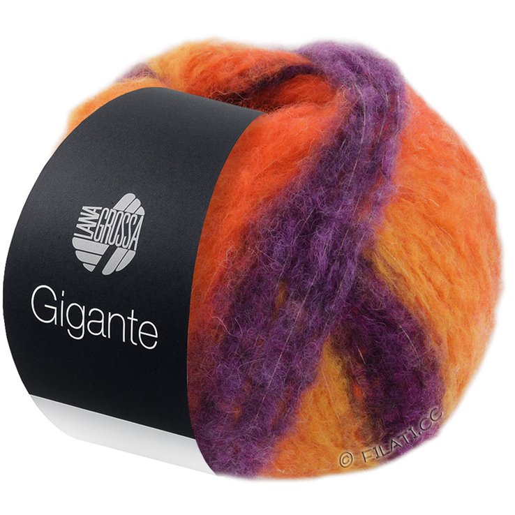 Lana Grossa GIGANTE | 02-donker violet/geel/grijs paars/oranje/blauw violet