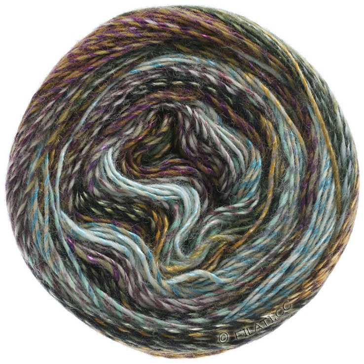 Lana Grossa GIOIA | 101-zilver/munt/grijs beige/aubergine/grijs groen/goud/zwart