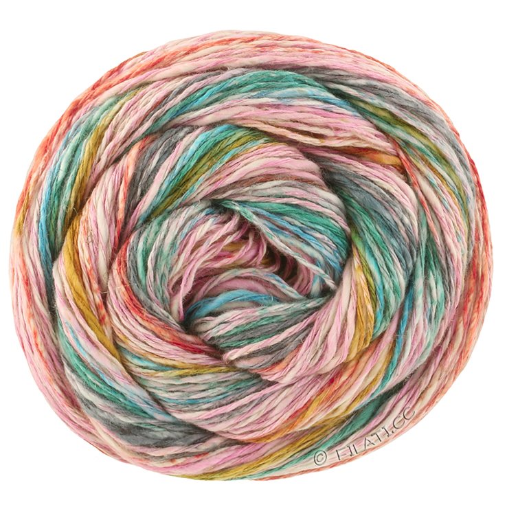 Lana Grossa GOMITOLO CALIFORNIA | 3041-rose/mosterd/turkoois/donker groen/grijs blauw/roest