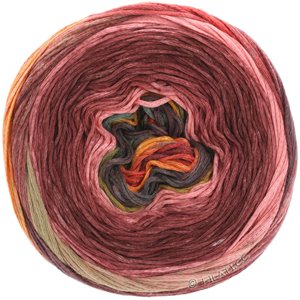Lana Grossa GOMITOLO FELICE | 712-bourgondisch/licht rood/oranje/rose/grijs groen/donker grijs
