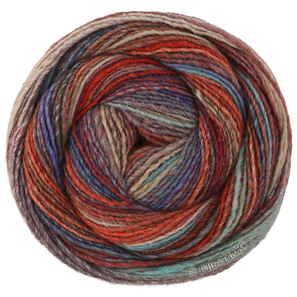 Lana Grossa GOMITOLO INTENSO | 240-turkoois/blauw/donker rood/grijs rood/rood/oranje/grijs groen/beige/grijs bruin