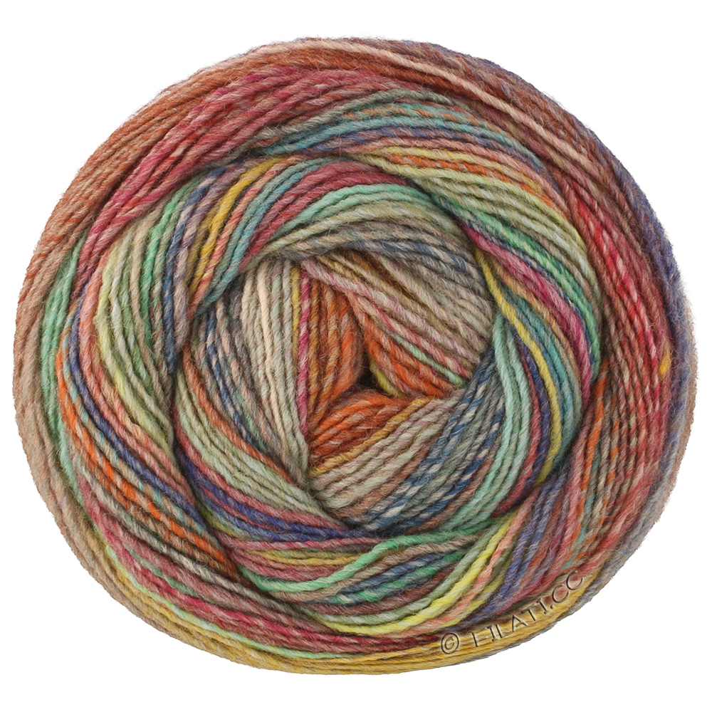 Lana Grossa GOMITOLO INTENSO | 243-pistache/grijs groen/jade/grijs/donker blauw/oranje/donker rood/braam/bruin