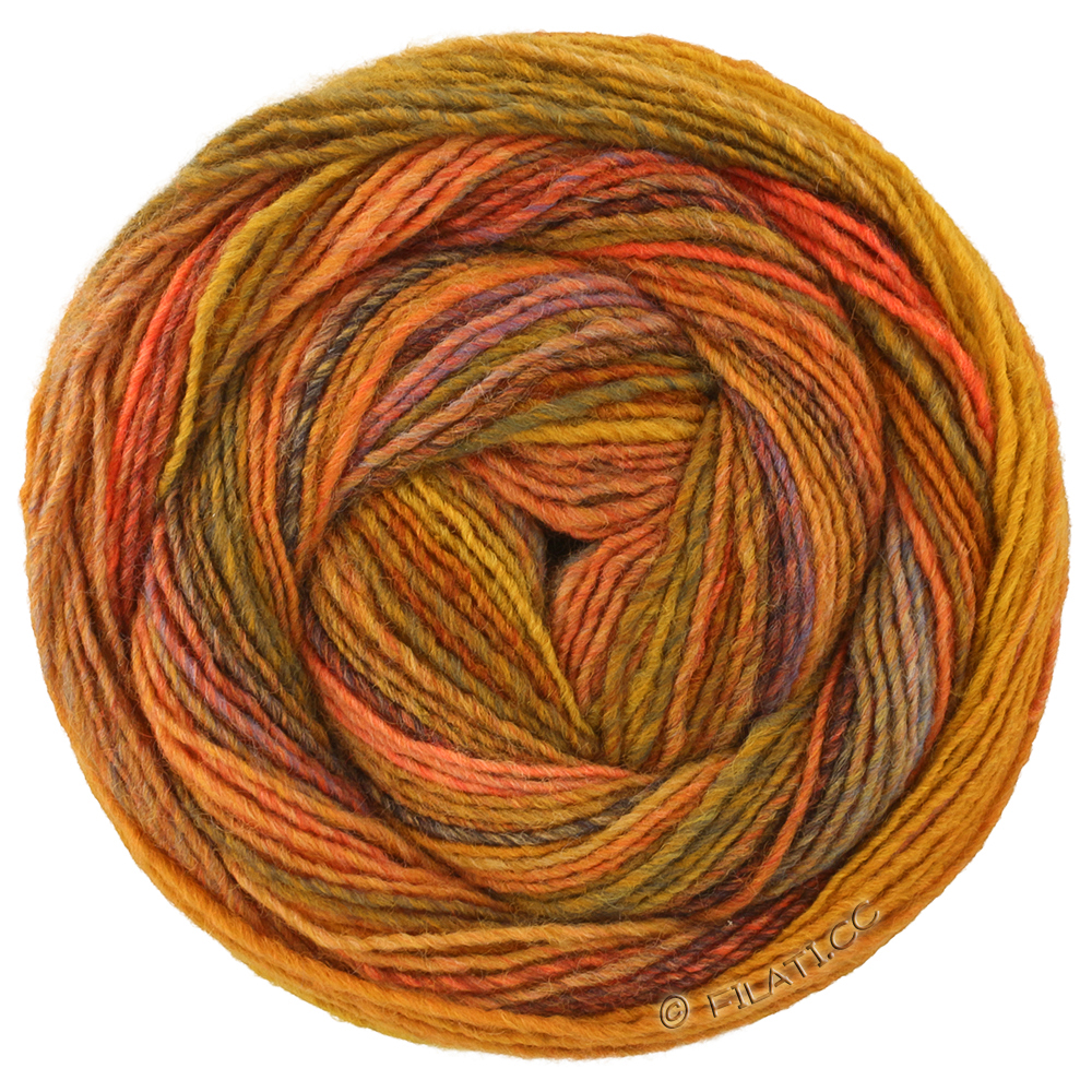 Lana Grossa GOMITOLO INTENSO | 244-oranje/noga/oker/grijs blauw/lichtbruin/donker bruin/roodbruin/koraal