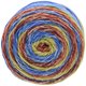 Lana Grossa GOMITOLO MEILENWEIT | 4019-blauw/mosterdgeel/oranje/bruinrood
