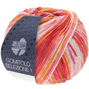 Lana Grossa GOMITOLO SELEZIONE 1 | 1001-rood/felroze/oranje/geel/rose/ruwe witte