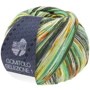 Lana Grossa GOMITOLO SELEZIONE 1 | 1003-licht groen/geel/smaragd/olijf/grijs/oranje/mosgroen/donker groen