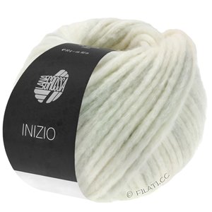 Lana Grossa INIZIO | 102-ruwe witte/zilvergrijs