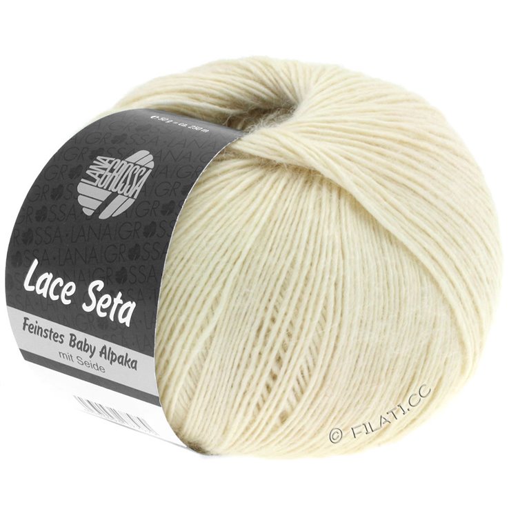 Lana Grossa LACE SETA | 01-ruwe witte