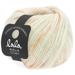 Lana Grossa LOVELY COTTON Inserto (lala BERLIN) | 107-ruwe witte/licht beige/licht oranje