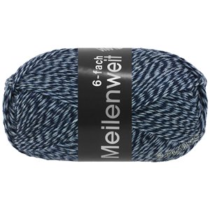 Lana Grossa MEILENWEIT 6-FACH 150g Mouliné/Print/Tweed | 8503-donker blauw/licht blauw