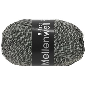 Lana Grossa MEILENWEIT 6-FACH 150g Mouliné/Print/Tweed | 8506-donker grijs/licht grijs