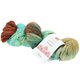 Lana Grossa MEILENWEIT 100g Merino Hand-dyed | 308-donker bruin/turkoois blauw/munt/licht beige/zandbeige/roest