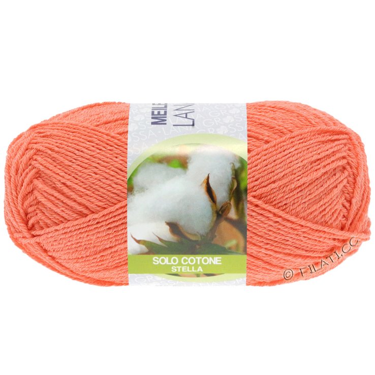 Lana Grossa MEILENWEIT 50g Solo Cotone Stella | 3604-koraal