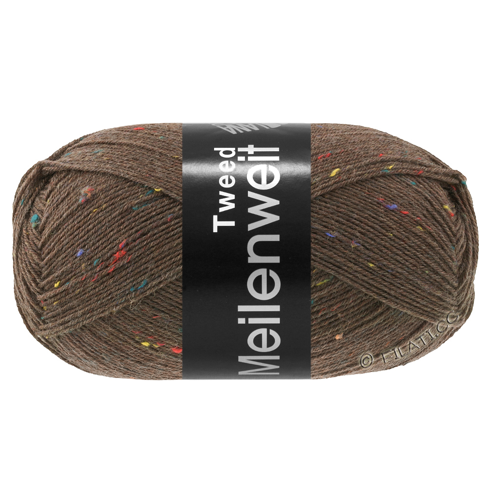 Lana Grossa MEILENWEIT 100g Tweed | 184-donker bruin