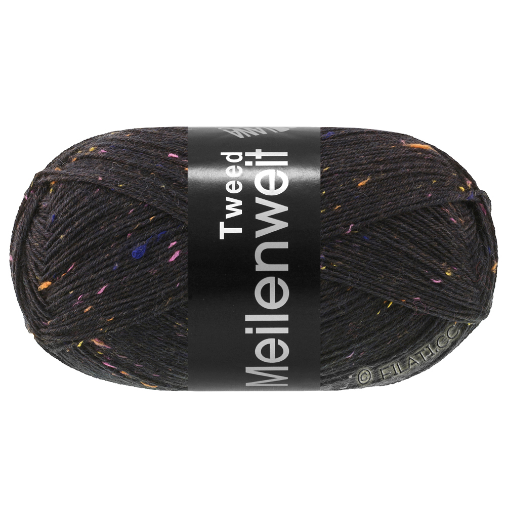 Lana Grossa MEILENWEIT 100g Tweed | 186-Koolstofzwart