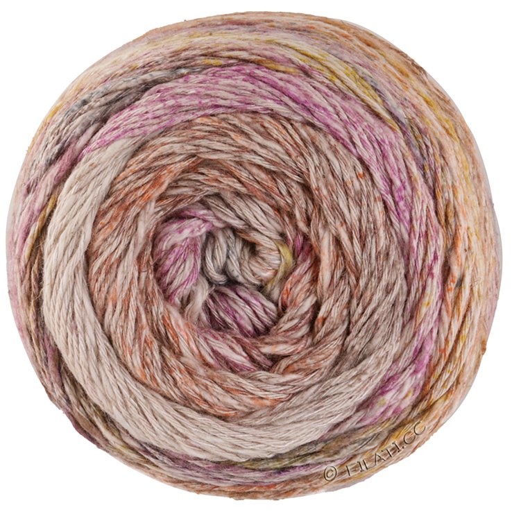 Lana Grossa MOSAICO (Linea Pura) | 012-foksia/natuur/taupe/kameel/bes/grijs bruin/grijs/mosterd/zalm
