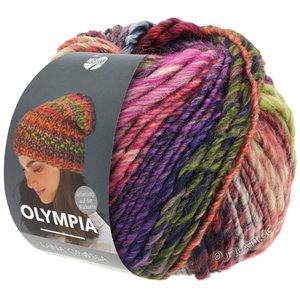 Lana Grossa OLYMPIA Classic | 088-zwartbruin/noga/donker groen/licht rood/pruim/licht groen/rood/paars