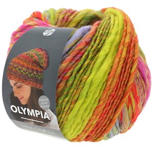 Lana Grossa OLYMPIA Classic | 099-felroze/rood/mosterd/grijs paars/olijf/groen