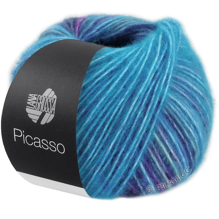 Lana Grossa PICASSO | 03-turkoois blauw/petrol blauw/royaal/duifblauw/grijs blauw