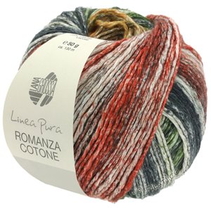 Lana Grossa ROMANZA COTONE (Linea Pura) | 06-terracotta /petrol/groen/natuur/spar